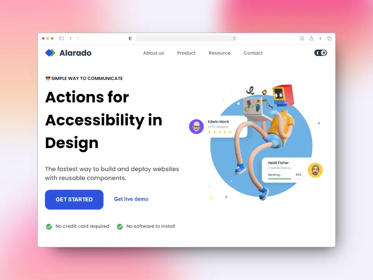 Image of the project Simple Homepage - Alarado