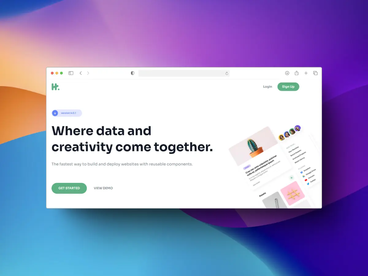 Image of the project Advanced Homepage - Hufie