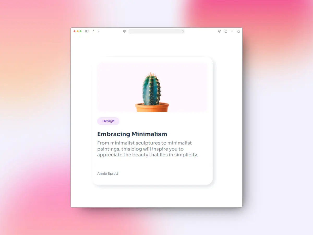 Image of the project Minimal Blog Card