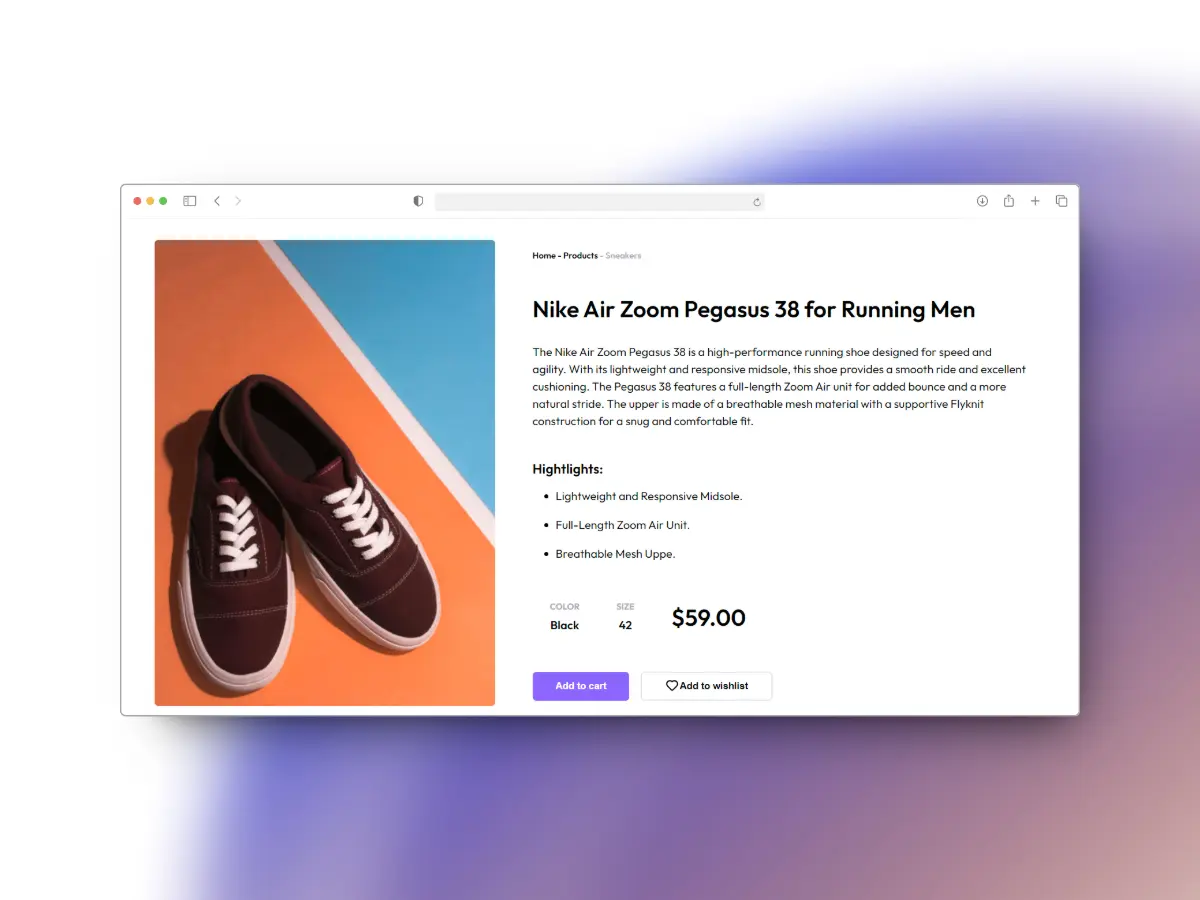 Image of the project Simple Product Page
